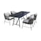 Armen Living Koala and Calica 5 Piece Dining Set in Dark Eucalyptus and Metal with Gray Rope 840254332355 - alternate 1